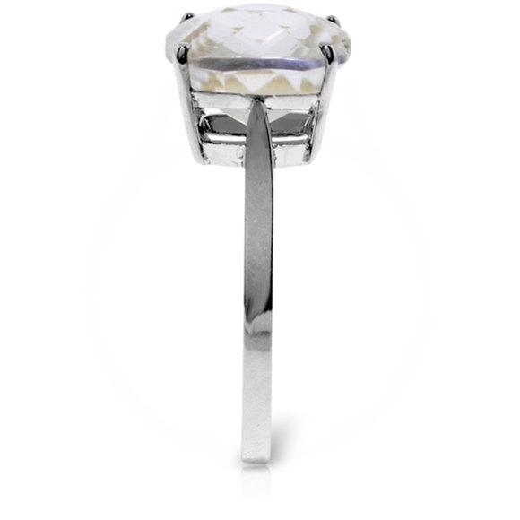 GOLD RING W/ NATURAL CHECKERBOARD CUT WHITE TOPAZ - Picture 3 of 5